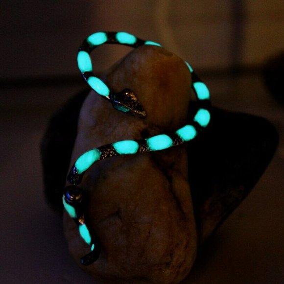 Glow in Dark Silver Snake Ear Stud Cuff Wrap Earring‎ - Fashion Gothic Punk- New - Picture 4 of 5